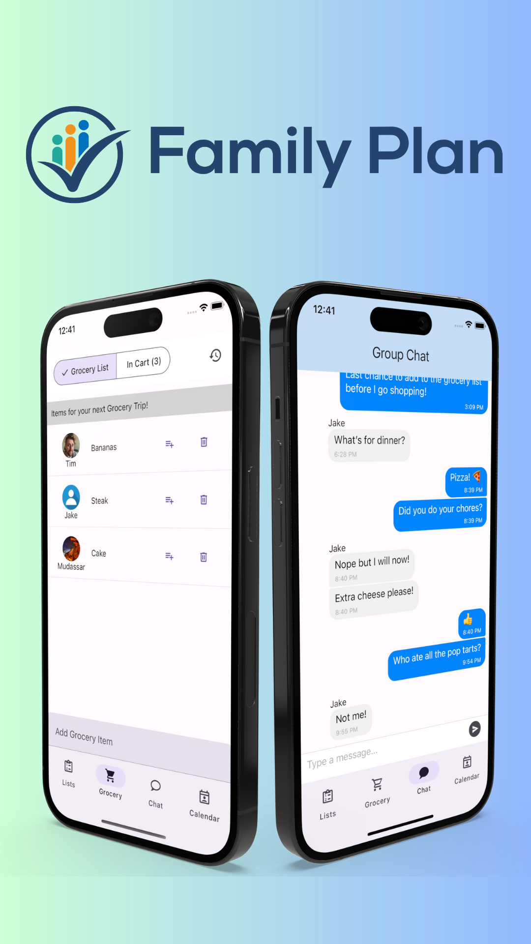 Family Plan mobile app - group project